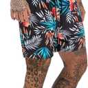 GINGTTO Men's Beach Shorts Bathing Suits with Mesh Lining (XS)