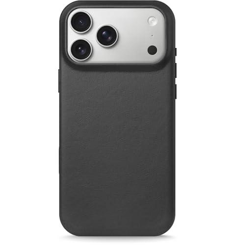 LONLI Edition | Italian Leather - for iPhone 17 Pro Max - Premium Italian Full Grain Leather Phone Case - [Develop Unique Patina] - [Built-in Camera Control and Compatible with Magsafe] - Black Ink