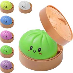 Dumpling Squishy Stress Balls Fidget Sensory Toy Mystery Dumpling Squishy Soft Squeeze Decompression Dough for Adults (Green)