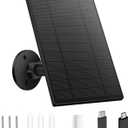 5W Solar Panel for Security Camera, Solar Panel with Micro USB & USB-C Port for DC 5V Outdoor Rechargeable Battery Camera, IP65 Waterproof, 360 Adjustable Security Mount, 9.8ft Cable(Black)