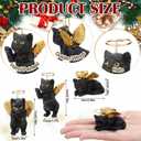 Soulchen 3 Pcs Cat Loss Sympathy Memorial Gifts, 2 Inch Mini Black Cat Angel Hanging Ornaments Christmas Pet Sympathy Memorial Gifts for Loss of Pet