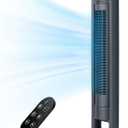 OmniBreeze Digital Electric Tower Fan, Inner Oscillation with Remote Control, LED Display, Standing Bladeless Floor Fans Cooling and Quite Indoor Living Room Bedroom use (40Inch)