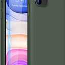 Miracase Designed for iPhone 11 Phone Case, with Screen Protector, Liquid Silicone Gel Rubber Full Body Drop Protection Shockproof Cover Phone Case for iPhone 11 6.1 inch, Dark Green