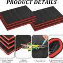 6 Pack Tool Box Foam,Foam Inserts for Cases, 22 x 18 x 1 InchTool Box Liner Polyethylene Tool Foams Sheets, Toolbox Kaizen Organizer and Storage Tool Shadow(Red, Black)