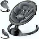 BabyBond Baby Swings for Infants, Bluetooth Infant Swing with Music Speaker, 3 Seat Positions, 5 Point Harness Belt, 5 Speeds and Remote Control - Portable Baby Swing for Indoor and Outdoor (Black)