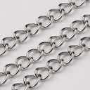 33 Feet Curb Chains with Card Curb Link Chain Stainless Steel Color Soldered Handcraft Chain for Jewelry Making Men Women Necklace Bracelet DIY Supplies