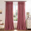 108 Inches Long Dusty Pink Velvet Curtains for Living Room Large Window Elegant Modern light blocking Pinch Pleated Drapes With Hooks & Back Tab,Girl Room/Nursery,40x108 Inches,2 Panels 9 FT