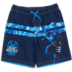 DC Comics Blue Beetle UPF 50+ Swim Trunks Bathing Suit Little Kid,5-6years old