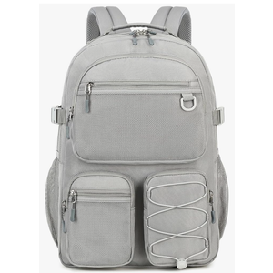 Lohol Water Resistant Daypack with Mulitiple Pockets for School Travel Outdoor College, 15.6 inch Laptop Backpack for Men and Women (Grey)