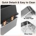 2 Pack XL Stainless Steel Litter Box with High Sides Shield for Multi Cat, Extra Large Tall Wall Open Top Deep Metal Pan for Big Cats, Anti-Leak Non-Stick Odor Control, 2 Scoops Included, Black