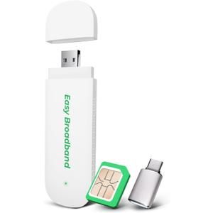 EIOTCLUB 4G LTE USB WiFi 6 Dongle - Portable Mobile Hotspot High-Speed, Portable WiFi with Pre-Installed SIM Card & Prepaid Plan Data Plans, Supports 10 Devices, for Travel, Car, Business(US Only)