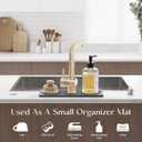 Diatomite Kitchen Faucet Mat - 14Inch Water Absorbing Stone Tray for Sink, Stone Fast-Drying Faucet Mat for Kitchen Counter Sink Accessories (Dark Grey, 14'' x 3.9'')