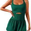 Wenlia Women Workout Romper Onesie with Padded Bras Sleeveless One Piece Outfits Shorts Atheletic Running Jumpsuit Clothes.Large