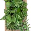 Succulents Wall Decor Hanging Artificial Plants Fake Snake Plants with Moss and Rectangle Wooden Frames Faux Plants Hanging Decor for Table Desk Livingroom Bedroom Bathroom Home Office (15.7 inch #1)