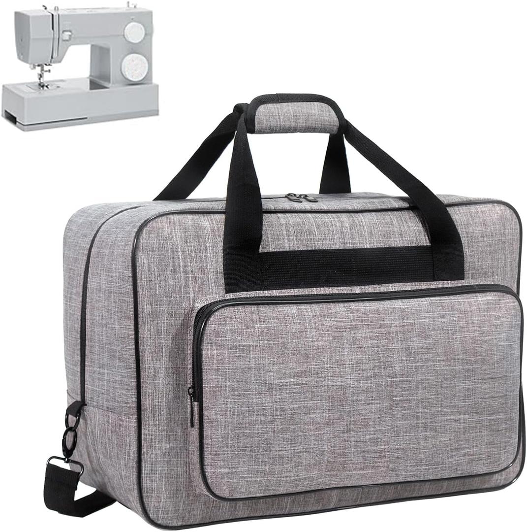 Sewing Machine Carrying CaseSewing Machine Carrying Case Tote BagUniversal Tote Storage Bag with Pockets and Handles, Suitable for Most Standard Singer, Janome (GREY)