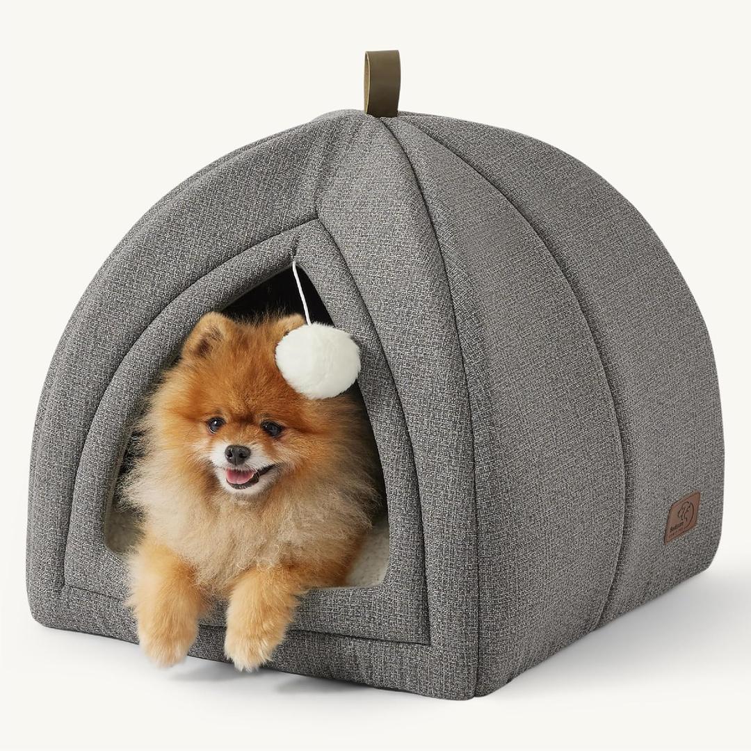 Bedsure Cat Beds for Indoor - 2 in 1 Cat Cave House Tent for Kittens and Small Pets with Removable Washable Cushioned Pillow, Foldable Kitten Hideaway with Non-Slip Bottom, Grey, 17.3 inches Bedsure Cat Beds for Indoor - 2 in 1 Cat Cave House Tent for Kittens and Small Pets with Removable Washable Cushioned Pillow, Foldable Kitten Hideaway with Non-Slip Bottom, Grey, 17.3 inches