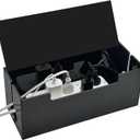 Cable Cord Organizer Box, 2 Open Slots Cords Hider Box, Under Desk Power Strip Organizer and Floor Cables Storage, Black