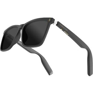 AIRMARS Smart Glasses with Voice Assistant, Built-in Speaker and Microphone, Photochromic Blue Light Filtering Lenses, UV Protection Polarized Bluetooth Sunglasses for Men and Women (Black)