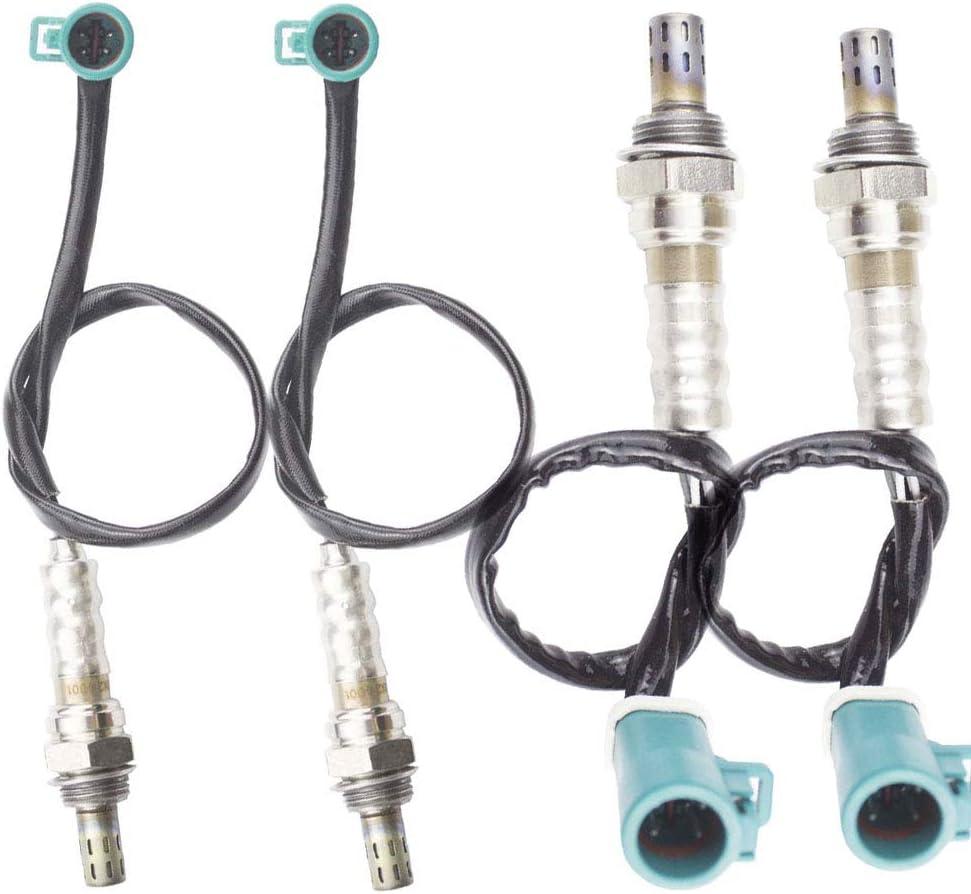 4PCS Oxygen O2 Sensor 1 & 2 for Ford Mustang 1999 2000 2001 2002 2003 2004 2005 2006 2007 2008 2009 2010 3.8L/3.9L/4.0L/4.6L/5.4L Upstream + Downstream