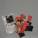 20 Pcs 1/0 AWG Copper Ring Lugs with Red & Black Heat Shrink Tubing  3/8" Hole Terminals