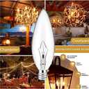60 Watt Clear Candelabra Base (E12) 110V_120V,Flame Shaped Incandescent Chandelier Light Bulbs,Dimmable, Warm White (6)