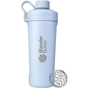 BlenderBottle Radian Shaker Cup Insulated Stainless Steel Water Bottle with Wire Whisk, 26-Ounce, Matte Arctic Blue
