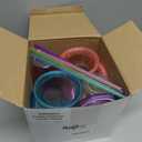 Nuogo 4 Pieces Insulated Double Wall Plastic Tumbler with Lids and Straws Reusable Transparent Plastic Cup 16 oz Tumbler Bulk for Coffee Drinks Milk Tea Juice, Pink, Blue, Green, Purple (Bright Colors)