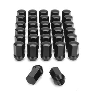 32pcs 14x1.5 OEM Lug Nuts for Chevy Silverado GMC Sierra 2500 3500, 14mmx1.5 Black One-Piece Wheel LugNuts 1.75" H 7/ 8" Hex Replacement 2012+ Ram 2500 3500, 8 Lug Stock Wheel GM Part No 611-236 9596070