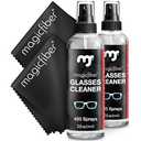 MagicFiber Glasses Cleaner Kit - (1) Eyeglass Cleaner Sprays + (2) Microfiber Cleaning Cloth - Wipes For Eye Glasses, Lenses, Cameras, Screens, Sunglasses, Phones, Electronics, Computer, VR, TV