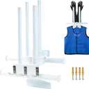 Tordale Upgraded X-Ray Apron Hanger & Glove Wall-Mounted, Rack with 3 Removable Hooks, Holds Adjustable Storage for X-Ray Radiation, Thyroid Shields, Lead Gown