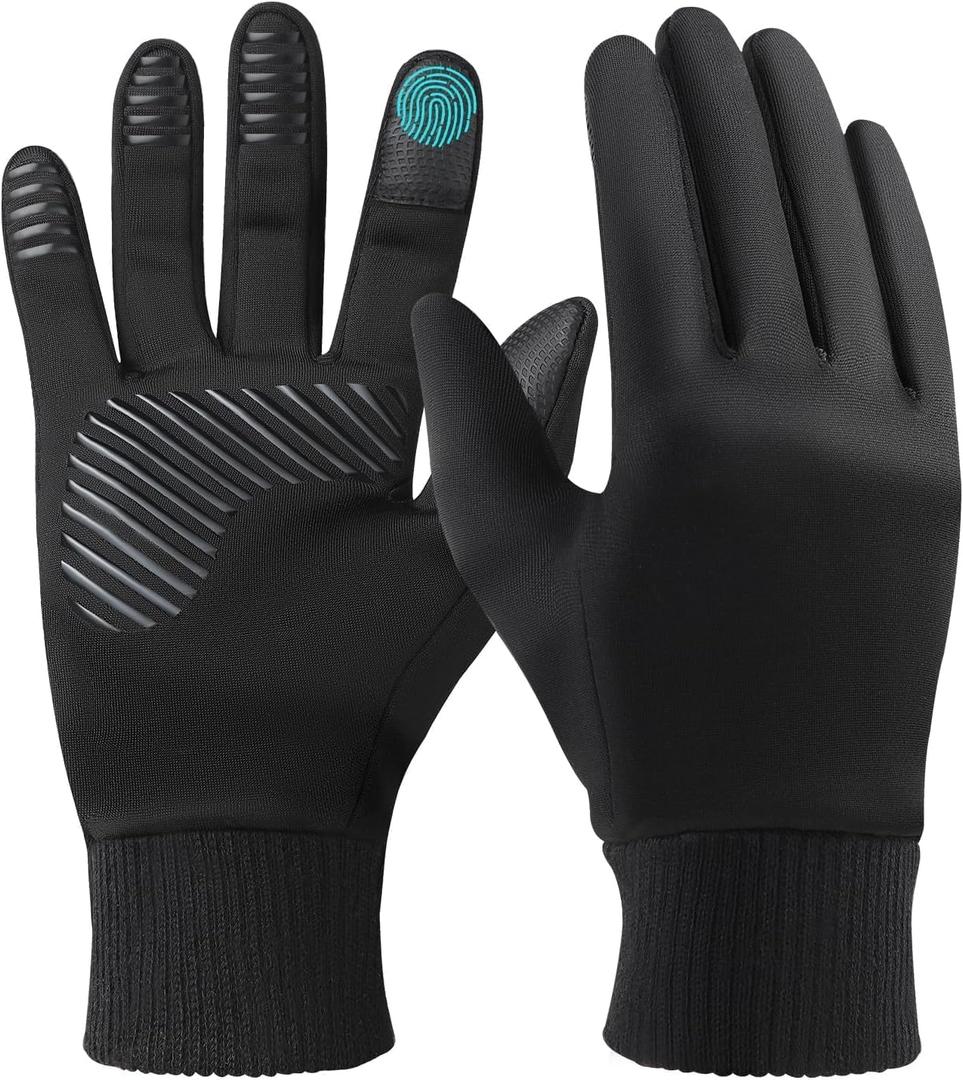 Winter Gloves for Women and Men: Water Resistant Thermal Gloves for Running, Hiking, Cold Weather Touchscreen Gloves for Snow, Outdoor Work (XX-Small, Black)