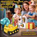 Toys for 2 Year Old Boys, Toddler Tool Set, Excavator Take Apart Toys with Electric Drill, Screwdriver, Wrench, Learning Pretend Construction Toy for 2 3 Years Old Kids Birthday Gift, Musical, Light