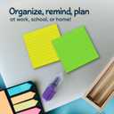 2 x Lined Sticky Notes 3x3 Pack of 8, Bright Colored Super Self Sticky Pads - 60 Sheets/Pad - Easy to Post for School, Office Supplies, Desk Accessories