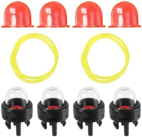 10pcs 2ft Small Engine Fuel Line Hose Replacement Kit with Primer Bulb & Carburetor for Walbro Lawn Mower Blower Edger Accessories (Red Oil Cup)