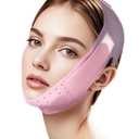 Reusable V-Line Sculpting Face Mask Silicone Chin Strap for Jawline Tightening & Double Chin Reduction (23-27 Inches) (Pink) -01