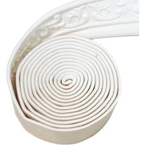 WAPANE 90" x 3.1" Peel Stick Foam Molding Trim Self Adhesive, Crown Molding Wallpaper Border Flexible, 3D Wall Edging Lines Foam Baseboard, Wall Base Moulding Trim for Home, Hotel DIY Decoration (White)