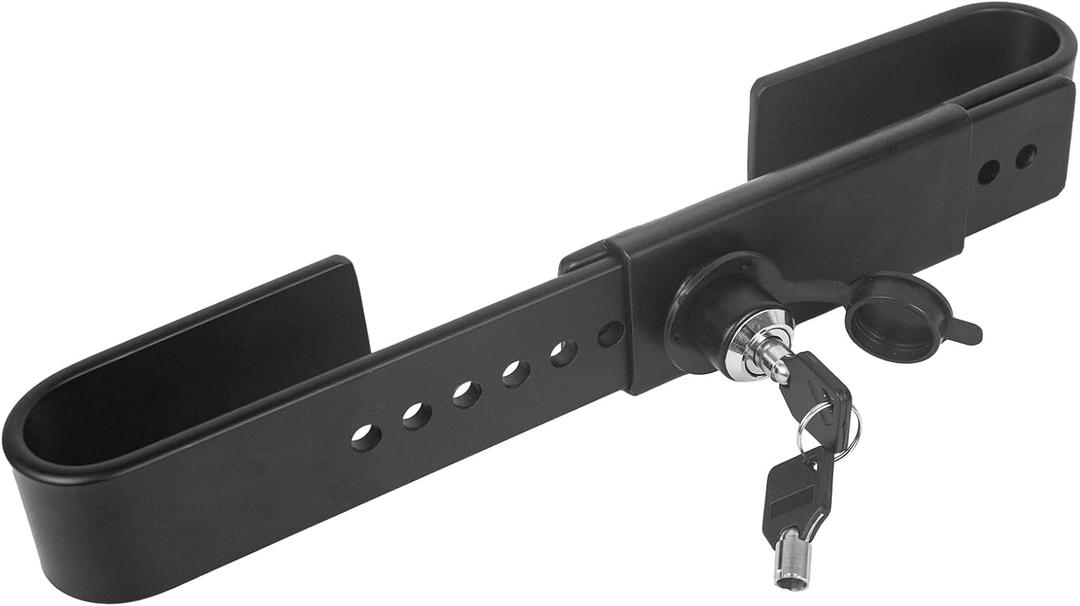 Shipping Container Lock, Cargo Door Lock, Heavy Duty Steel Trailer Box Lock with 2 Keys, Dust Cover Re-useable - Black
