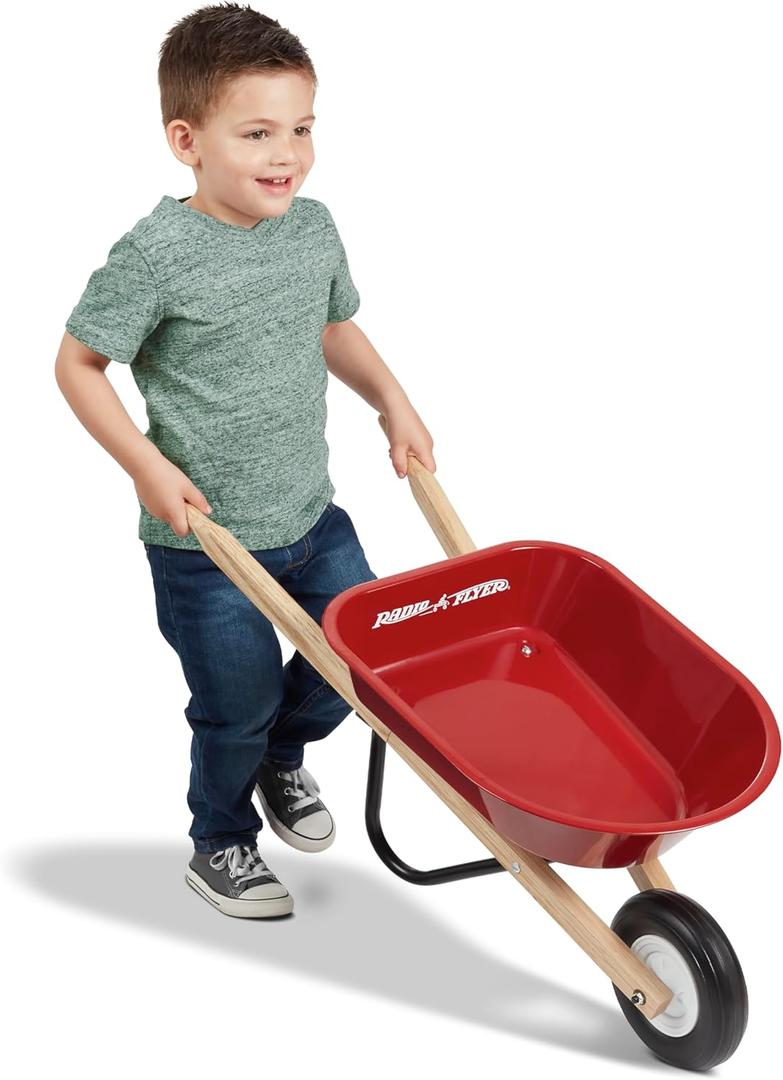 Radio Flyer Kid's Wheelbarrow, Red Toy Wheelbarrow for Children
