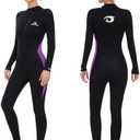 Owntop Wetsuit 5mm Neoprene Diving Suit - Mens Womens Thicken Full Wet Suit, Front Zip Long Sleeve UPF50+ Keep Warm Swimwear for Scuba Surfing Swimming Diving Snorkeling Water Sports, 
Purple S
