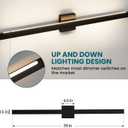 LED Modern Vanity Light: 39 Inch 5CCT Matte Black Bathroom Wall Lighting Fixtures Over Mirror 30W Dimmable Vanity Lights Bar for Restroom Bedroom