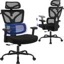 Hayelf Ergonomic Office Chair, High Back Mesh Computer Chair with Comfortable Adaptive Lumbar Support, Built-in Coat Hanger, SGS Class 4 Gas Lift, Heavy Duty 300lbs for Long Hours Home Office, Black
