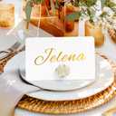 24pcs Floral Place Card Holders Bulk Elegant Table Name Card Holders for Wedding, Buffet Food Labels, Party Seating Display, Name Tag (White Rose)