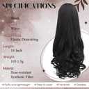 PEACOCO Long Wavy Drawstring Ponytail for Black Women - 18 Inch Black Ponytail Extension Synthetic Layered Curls Pony Tails Hair Extensions Hairpiece for Daily Use