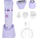 Ufree Bikini Trimmer Electric Razors for Women, Rechargeable Pubic Body Hair Trimmer Electric Shaver for Legs Body Hair, Bikini Shaver IPX7 Waterproof, Gifts for Women, Purple