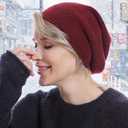 MissShorthair Slouchy Beanie Hats for Women Fashionable Warm Winter Beanie Knit Hat (Red)