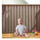 Banister Guard for Baby and Pets - 10ft x 3ft Safety Stairs Rail Net, Balcony Netting Provides Safe Environment for Child, Small Pet, Toy - Brown