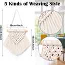 WILLBOND 5 Pcs Mini Macrame Wall Hanging Decor Boho Summer Handmade Woven Tapestry Tassel Wall Hanging Ornaments Christmas Tree Ornaments for Apartment Room Home Office Summer Christmas Decoration