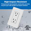 BESTTEN Decorator Receptacle Outlet, 15 Amp Standard Electrical Wall Outlet with Screwless Wallplate, Non-Tamper Resistant, 15A/125V/1875W, UL Listed, 10 Pack, White
