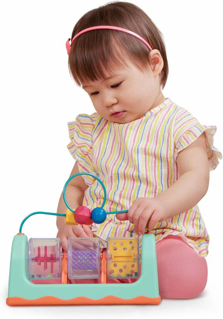 B. toys- B. baby- Bead Maze- Baby Activity Station Developmental Interactive Baby Toy Balls, Spinners Sensory Toys for Babies Spin, Rattle & Roll- 6 Months+