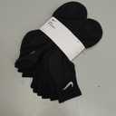 Nike Unisex Adult Everyday Cushioned Training Ankle Socks (6-Pack) (Large, Black/White)